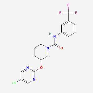 molecular formula C17H16ClF3N4O2 B3015903 3-((5-chloropyrimidin-2-yl)oxy)-N-(3-(trifluoromethyl)phenyl)piperidine-1-carboxamide CAS No. 2034475-97-1