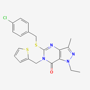 5-((4-chlorobenzyl)thio)-1-ethyl-3-methyl-6-(thiophen-2-ylmethyl)-1H-pyrazolo[4,3-d]pyrimidin-7(6H)-one