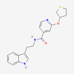 molecular formula C20H21N3O2S B3015911 N-[2-(1H-indol-3-yl)ethyl]-2-(thiolan-3-yloxy)pyridine-4-carboxamide CAS No. 2034620-86-3
