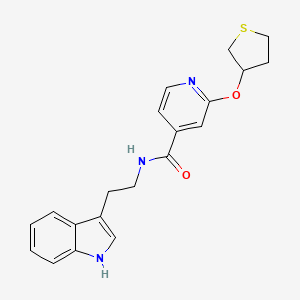 molecular formula C20H21N3O2S B3015911 N-(2-(1H-indol-3-yl)ethyl)-2-((tetrahydrothiophen-3-yl)oxy)isonicotinamide CAS No. 2034620-86-3