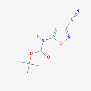 molecular formula C9H11N3O3 B3015917 tert-butyl N-(3-cyano-1,2-oxazol-5-yl)carbamate CAS No. 1803601-72-0