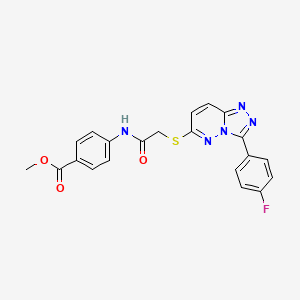 molecular formula C21H16FN5O3S B3015925 Methyl 4-(2-((3-(4-fluorophenyl)-[1,2,4]triazolo[4,3-b]pyridazin-6-yl)thio)acetamido)benzoate CAS No. 852374-02-8
