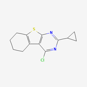 molecular formula C13H13ClN2S B3015928 3-Chloro-5-cyclopropyl-8-thia-4,6-diazatricyclo[7.4.0.0,2,7]trideca-1(9),2,4,6-tetraene CAS No. 462066-13-3