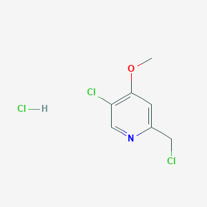 molecular formula C7H8Cl3NO B3015929 5-Chloro-2-(chloromethyl)-4-methoxypyridine hydrochloride CAS No. 122307-30-6