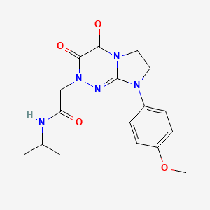 molecular formula C17H21N5O4 B3015950 N-isopropyl-2-(8-(4-methoxyphenyl)-3,4-dioxo-3,4,7,8-tetrahydroimidazo[2,1-c][1,2,4]triazin-2(6H)-yl)acetamide CAS No. 941996-04-9