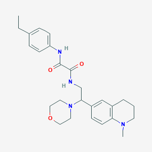 molecular formula C26H34N4O3 B3015951 N'-(4-ethylphenyl)-N-[2-(1-methyl-1,2,3,4-tetrahydroquinolin-6-yl)-2-(morpholin-4-yl)ethyl]ethanediamide CAS No. 922013-59-0