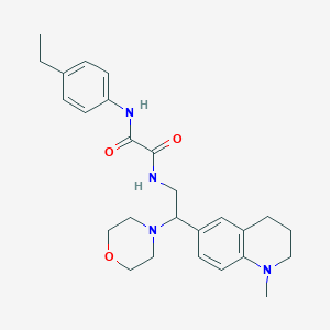 molecular formula C26H34N4O3 B3015951 N-(4-ethylphenyl)-N'-[2-(1-methyl-1,2,3,4-tetrahydroquinolin-6-yl)-2-morpholin-4-ylethyl]ethanediamide CAS No. 922013-59-0