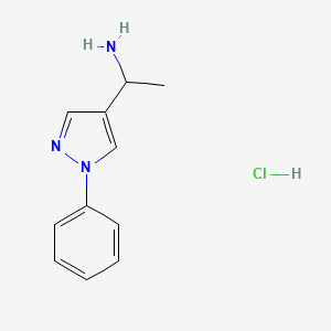 1-(1-Phenylpyrazol-4-yl)ethanamine;hydrochloride