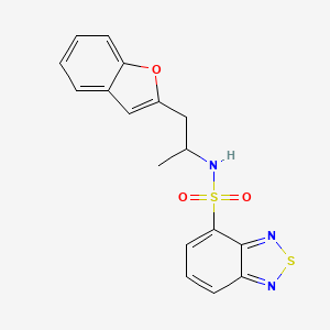 molecular formula C17H15N3O3S2 B3015964 N-[1-(1-benzofuran-2-yl)propan-2-yl]-2,1,3-benzothiadiazole-4-sulfonamide CAS No. 2034222-62-1