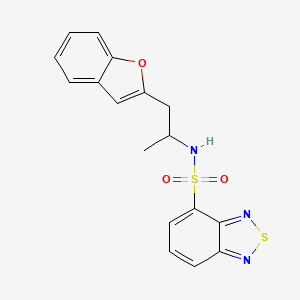 molecular formula C17H15N3O3S2 B3015964 N-(1-(benzofuran-2-yl)propan-2-yl)benzo[c][1,2,5]thiadiazole-4-sulfonamide CAS No. 2034222-62-1