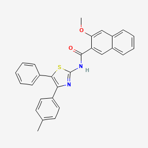 molecular formula C28H22N2O2S B3015969 3-methoxy-N-[4-(4-methylphenyl)-5-phenyl-1,3-thiazol-2-yl]naphthalene-2-carboxamide CAS No. 313252-04-9