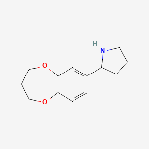 molecular formula C13H17NO2 B3016052 2-(3,4-dihydro-2H-1,5-benzodioxepin-7-yl)pyrrolidine CAS No. 851788-21-1