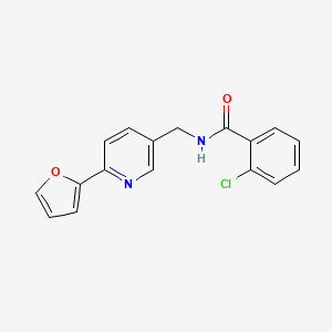 2-chloro-N-((6-(furan-2-yl)pyridin-3-yl)methyl)benzamide