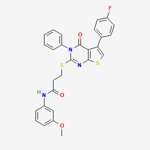 3-[5-(4-fluorophenyl)-4-oxo-3-phenylthieno[2,3-d]pyrimidin-2-yl]sulfanyl-N-(3-methoxyphenyl)propanamide