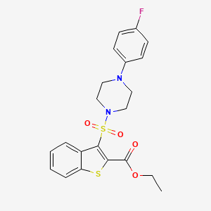 molecular formula C21H21FN2O4S2 B3016158 Ethyl 3-{[4-(4-fluorophenyl)piperazin-1-yl]sulfonyl}-1-benzothiophene-2-carboxylate CAS No. 932303-64-5