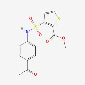 molecular formula C14H13NO5S2 B3016195 Methyl 3-[(4-acetylphenyl)sulfamoyl]thiophene-2-carboxylate CAS No. 439934-98-2