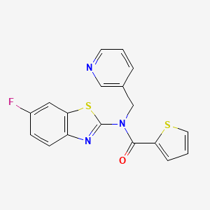 molecular formula C18H12FN3OS2 B3016237 N-(6-fluorobenzo[d]thiazol-2-yl)-N-(pyridin-3-ylmethyl)thiophene-2-carboxamide CAS No. 895018-28-7