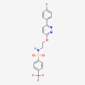 molecular formula C19H15F4N3O3S B3016249 N-(2-((6-(4-fluorophenyl)pyridazin-3-yl)oxy)ethyl)-4-(trifluoromethyl)benzenesulfonamide CAS No. 920213-52-1