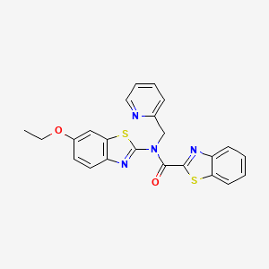 molecular formula C23H18N4O2S2 B3016251 N-(6-ethoxybenzo[d]thiazol-2-yl)-N-(pyridin-2-ylmethyl)benzo[d]thiazole-2-carboxamide CAS No. 922672-21-7