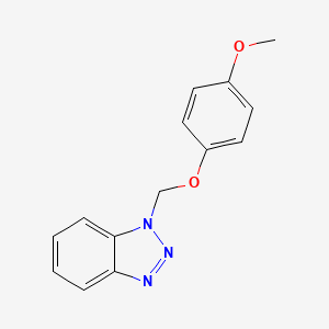 molecular formula C14H13N3O2 B3016263 1-(4-Methoxyphenoxymethyl)-1H-1,2,3-benzotriazole CAS No. 123622-05-9