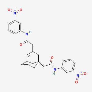 molecular formula C26H28N4O6 B3016268 N-(3-NITROPHENYL)-2-(3-{[(3-NITROPHENYL)CARBAMOYL]METHYL}ADAMANTAN-1-YL)ACETAMIDE CAS No. 313375-73-4