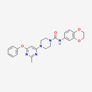 molecular formula C24H25N5O4 B3016281 N-(2,3-dihydro-1,4-benzodioxin-6-yl)-4-(2-methyl-6-phenoxypyrimidin-4-yl)piperazine-1-carboxamide CAS No. 946232-09-3