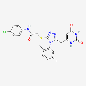 molecular formula C23H21ClN6O3S B3016419 N-(4-chlorophenyl)-2-{[4-(2,5-dimethylphenyl)-5-[(2,6-dioxo-1,2,3,6-tetrahydropyrimidin-4-yl)methyl]-4H-1,2,4-triazol-3-yl]sulfanyl}acetamide CAS No. 852048-31-8