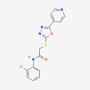 molecular formula C15H11ClN4O2S B3016434 N-(2-chlorophenyl)-2-{[5-(pyridin-4-yl)-1,3,4-oxadiazol-2-yl]sulfanyl}acetamide CAS No. 694500-01-1
