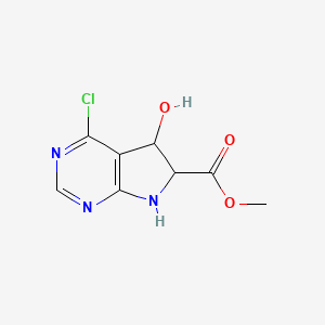 molecular formula C8H8ClN3O3 B3016435 Methyl 4-chloro-5-hydroxy-6,7-dihydro-5H-pyrrolo[2,3-d]pyrimidine-6-carboxylate CAS No. 2253639-05-1