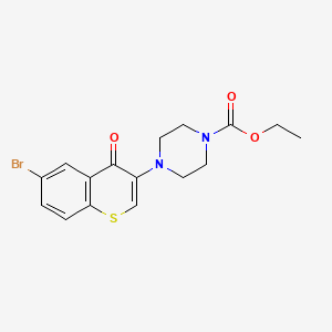 molecular formula C16H17BrN2O3S B3016495 ethyl 4-(6-bromo-4-oxo-4H-thiochromen-3-yl)piperazine-1-carboxylate CAS No. 897619-81-7
