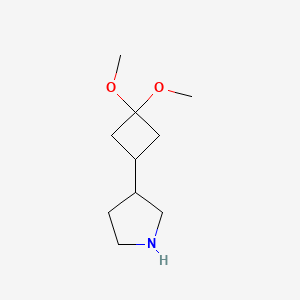 molecular formula C10H19NO2 B3016500 3-(3,3-Dimethoxycyclobutyl)pyrrolidine CAS No. 2287334-04-5