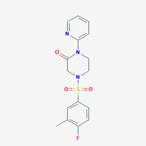 4-((4-Fluoro-3-methylphenyl)sulfonyl)-1-(pyridin-2-yl)piperazin-2-one