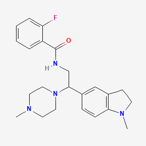 2-fluoro-N-(2-(1-methylindolin-5-yl)-2-(4-methylpiperazin-1-yl)ethyl)benzamide