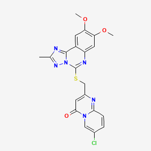 7-chloro-2-(((8,9-dimethoxy-2-methyl-[1,2,4]triazolo[1,5-c]quinazolin-5-yl)thio)methyl)-4H-pyrido[1,2-a]pyrimidin-4-one