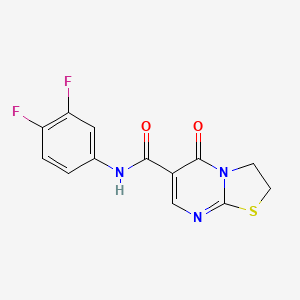molecular formula C13H9F2N3O2S B3016532 N-(3,4-difluorophenyl)-5-oxo-2H,3H,5H-[1,3]thiazolo[3,2-a]pyrimidine-6-carboxamide CAS No. 443329-86-0