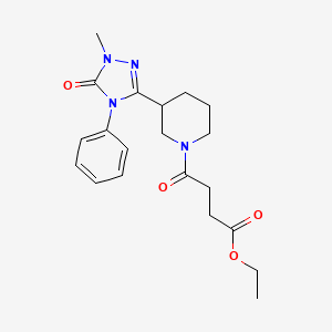 ethyl 4-(3-(1-methyl-5-oxo-4-phenyl-4,5-dihydro-1H-1,2,4-triazol-3-yl)piperidin-1-yl)-4-oxobutanoate