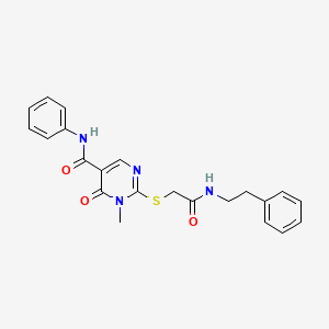 1-methyl-6-oxo-2-((2-oxo-2-(phenethylamino)ethyl)thio)-N-phenyl-1,6-dihydropyrimidine-5-carboxamide