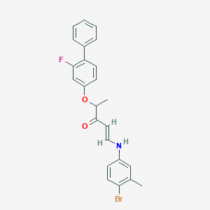 (E)-1-(4-bromo-3-methylanilino)-4-(3-fluoro-4-phenylphenoxy)pent-1-en-3-one