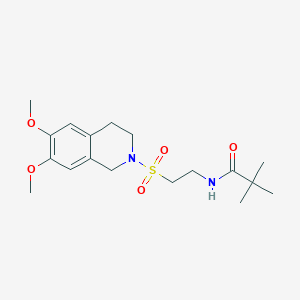 N-(2-((6,7-dimethoxy-3,4-dihydroisoquinolin-2(1H)-yl)sulfonyl)ethyl)pivalamide