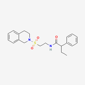 N-(2-((3,4-dihydroisoquinolin-2(1H)-yl)sulfonyl)ethyl)-2-phenylbutanamide