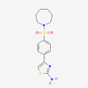 molecular formula C15H19N3O2S2 B3016579 4-[4-(Azepane-1-sulfonyl)phenyl]-1,3-thiazol-2-amine CAS No. 876706-39-7