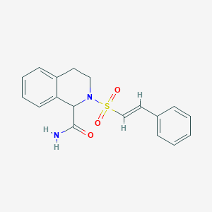 2-[(E)-2-phenylethenyl]sulfonyl-3,4-dihydro-1H-isoquinoline-1-carboxamide