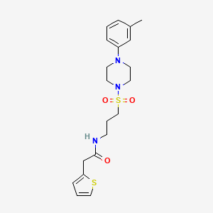 2-(thiophen-2-yl)-N-(3-((4-(m-tolyl)piperazin-1-yl)sulfonyl)propyl)acetamide