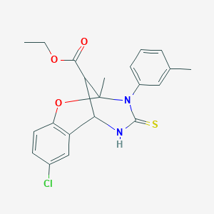 ethyl 8-chloro-2-methyl-3-(3-methylphenyl)-4-thioxo-3,4,5,6-tetrahydro-2H-2,6-methano-1,3,5-benzoxadiazocine-11-carboxylate