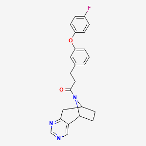3-(3-(4-fluorophenoxy)phenyl)-1-((5R,8S)-6,7,8,9-tetrahydro-5H-5,8-epiminocyclohepta[d]pyrimidin-10-yl)propan-1-one