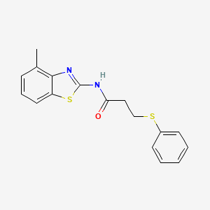 N-(4-methylbenzo[d]thiazol-2-yl)-3-(phenylthio)propanamide