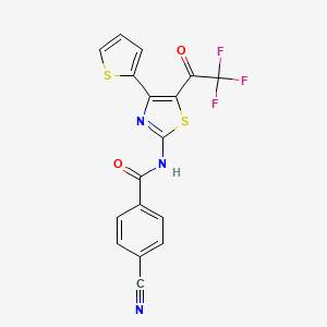 4-cyano-N-[4-thiophen-2-yl-5-(2,2,2-trifluoro-1-oxoethyl)-2-thiazolyl]benzamide
