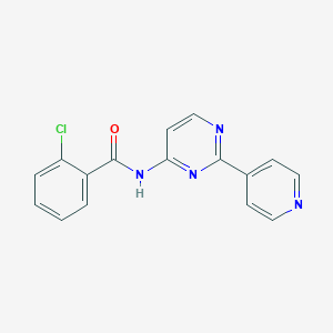 molecular formula C16H11ClN4O B3016597 2-chloro-N-(2-pyridin-4-ylpyrimidin-4-yl)benzamide CAS No. 478039-51-9