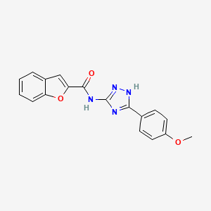 molecular formula C18H14N4O3 B3016599 N-[3-(4-methoxyphenyl)-1H-1,2,4-triazol-5-yl]-1-benzofuran-2-carboxamide CAS No. 929471-00-1