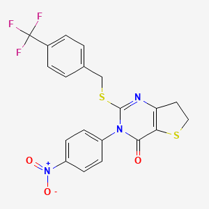 3-(4-nitrophenyl)-2-((4-(trifluoromethyl)benzyl)thio)-6,7-dihydrothieno[3,2-d]pyrimidin-4(3H)-one